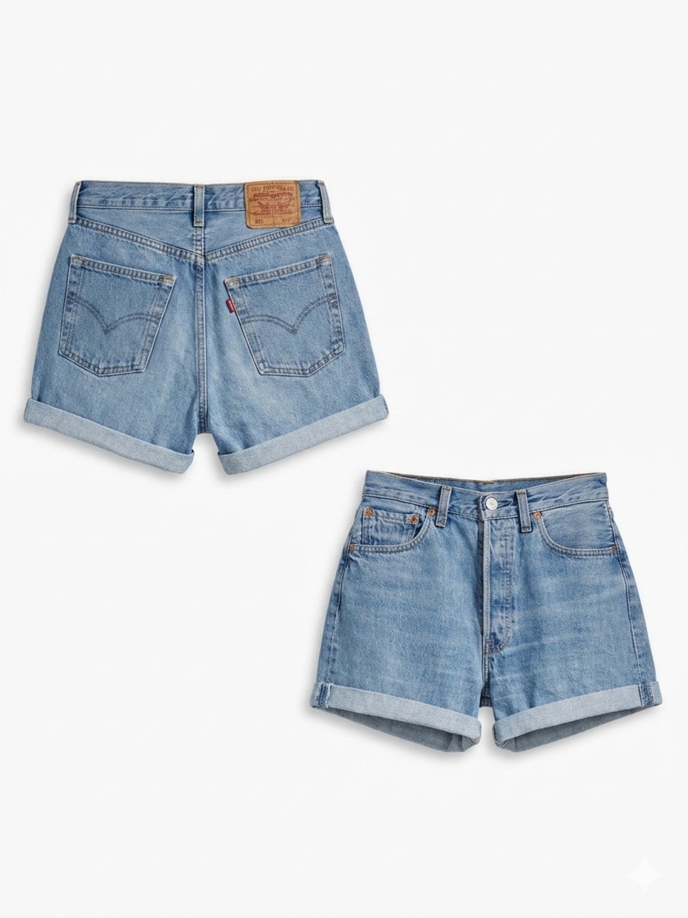 Levi's Light Blue Denim Cuffed Women's Shorts